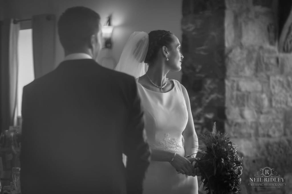 Beeston Manor Wedding Photographer - Black and White Bride and Groom